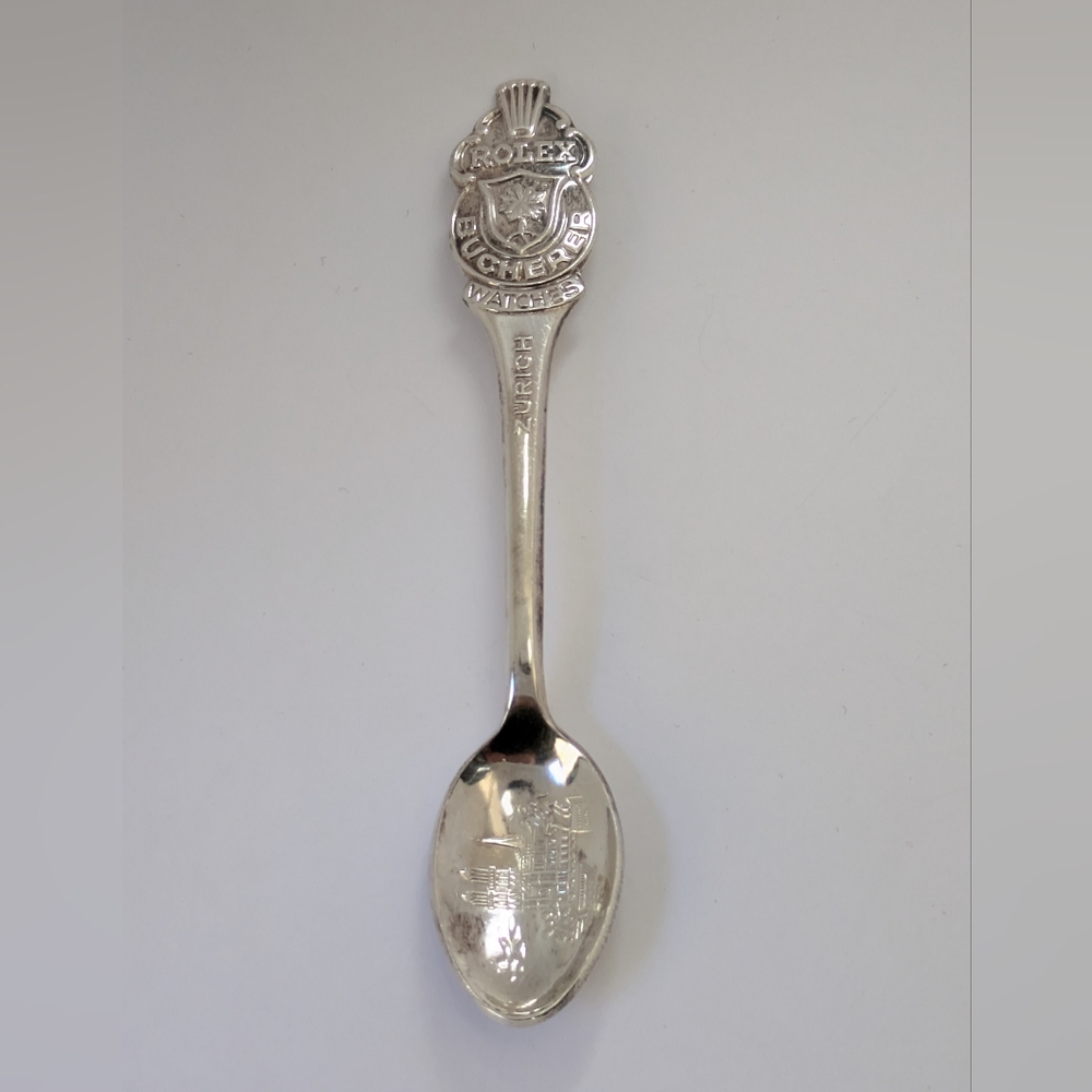 Rolex Boucherer Watches Zurich Silver Plate Collector Spoon Vintage Collectible